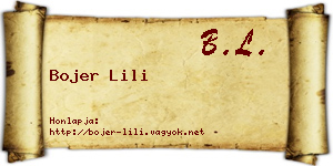 Bojer Lili névjegykártya